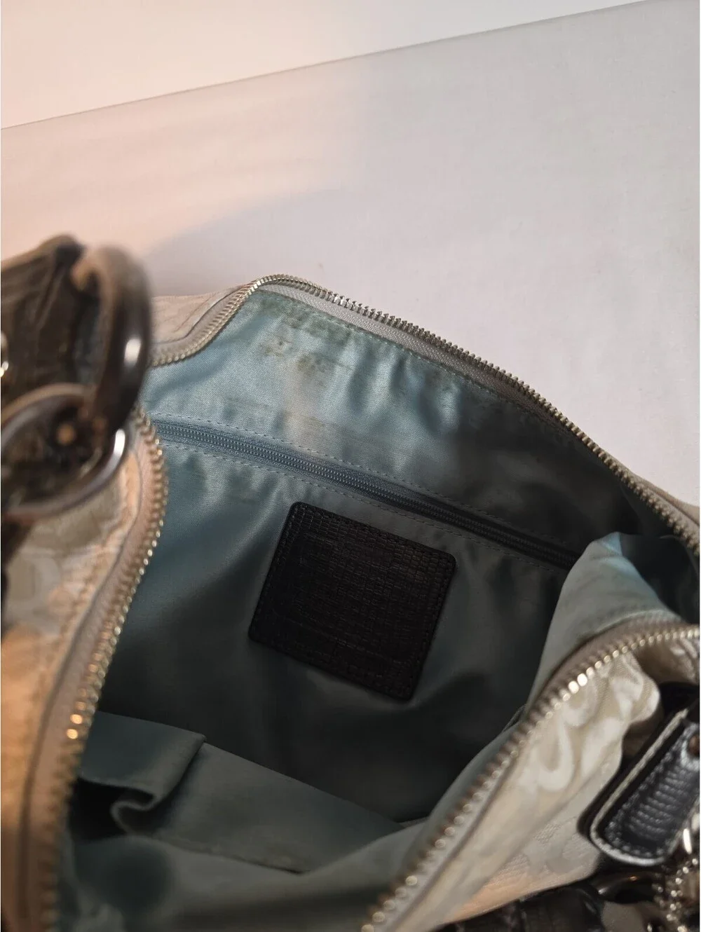 Coach Op Art Ombre Kristen Shoulder Bag Purse 16793 Gray White
